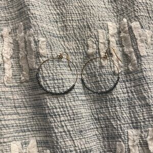 Elegant Gold and Blue Hoop Earrings